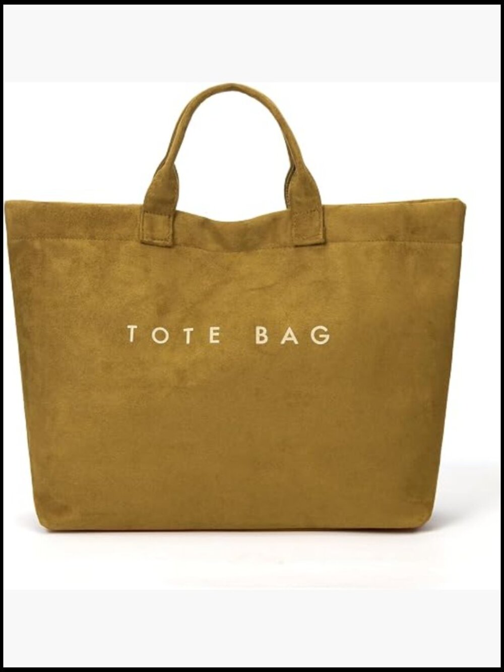 Large Soft Suede Tote Bag Letter Print Hobo Bag For Work Travel